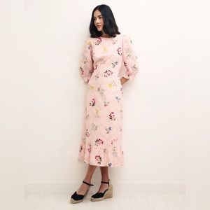 COPY - Nobody’s Child Pink Floral Selena Broderie Midi Dress